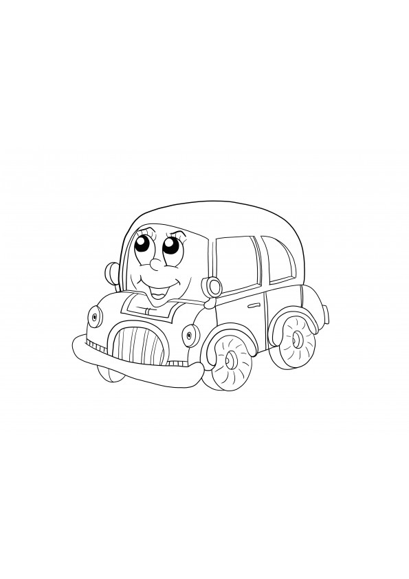 cute wheelie car freebie coloring
