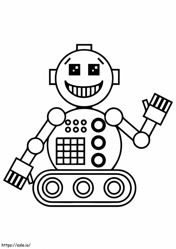Naurava robotti värityskuva