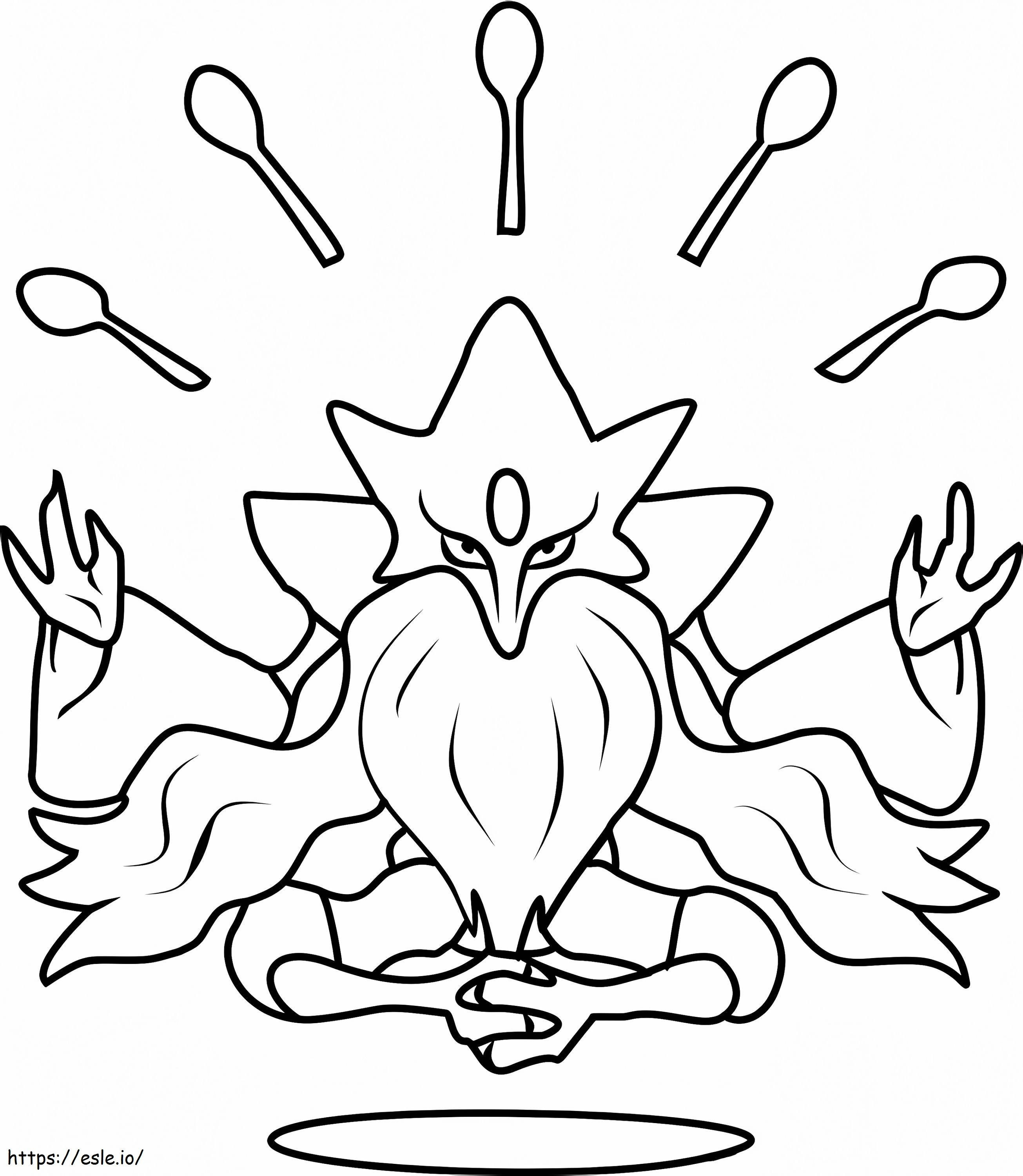 Coloriage 1531275288 Méga Alakazam Pokémon A4 à imprimer dessin