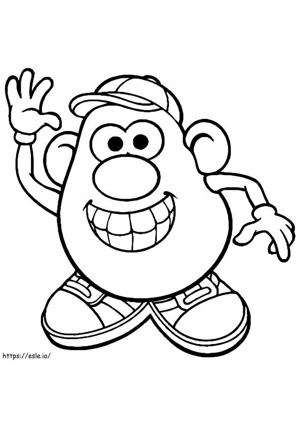 Happy Mr. Potato Head coloring page