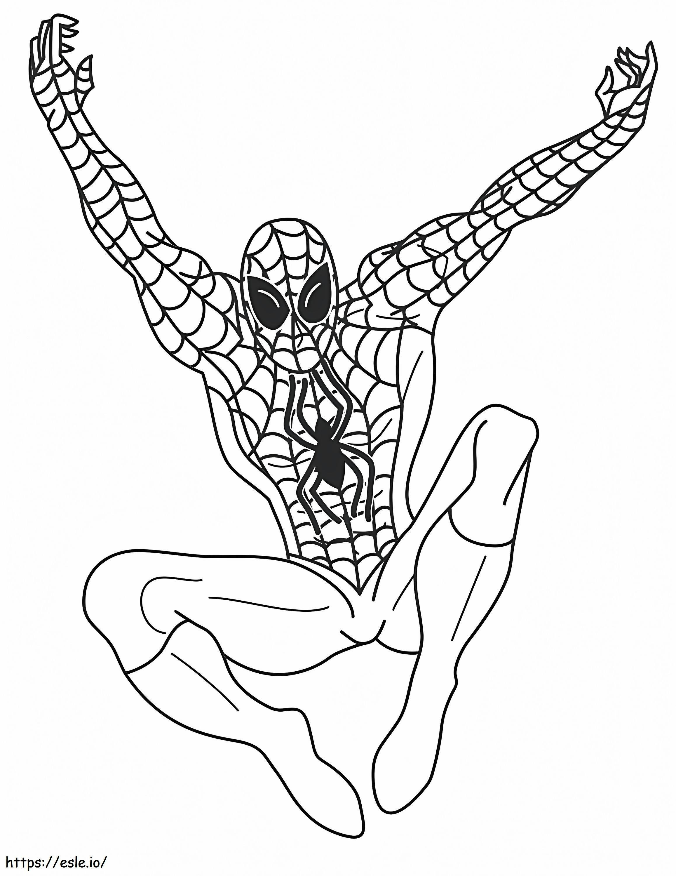 Coloriage Joyeux Spiderman à imprimer dessin