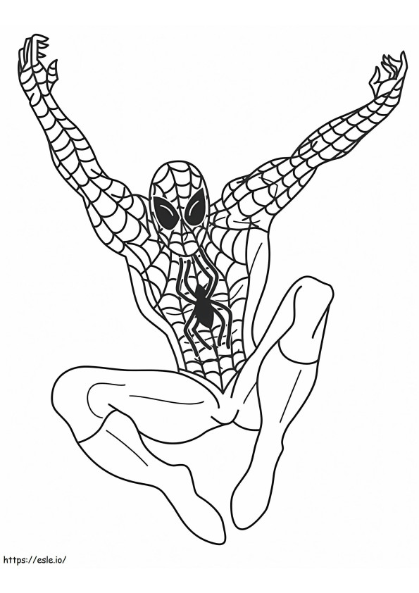 Happy Spiderman coloring page
