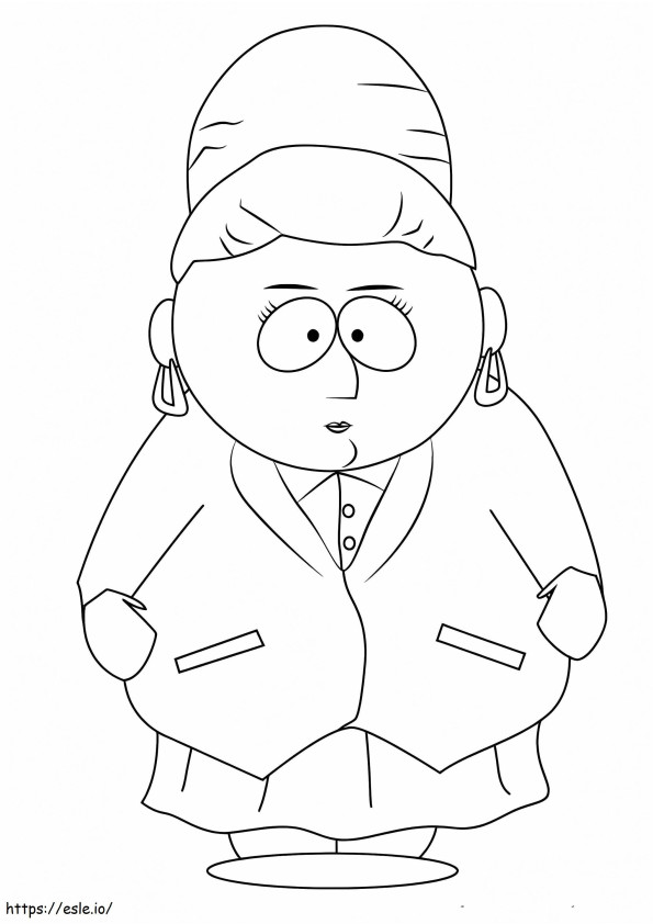 Sheila Broflovski From South Park coloring page