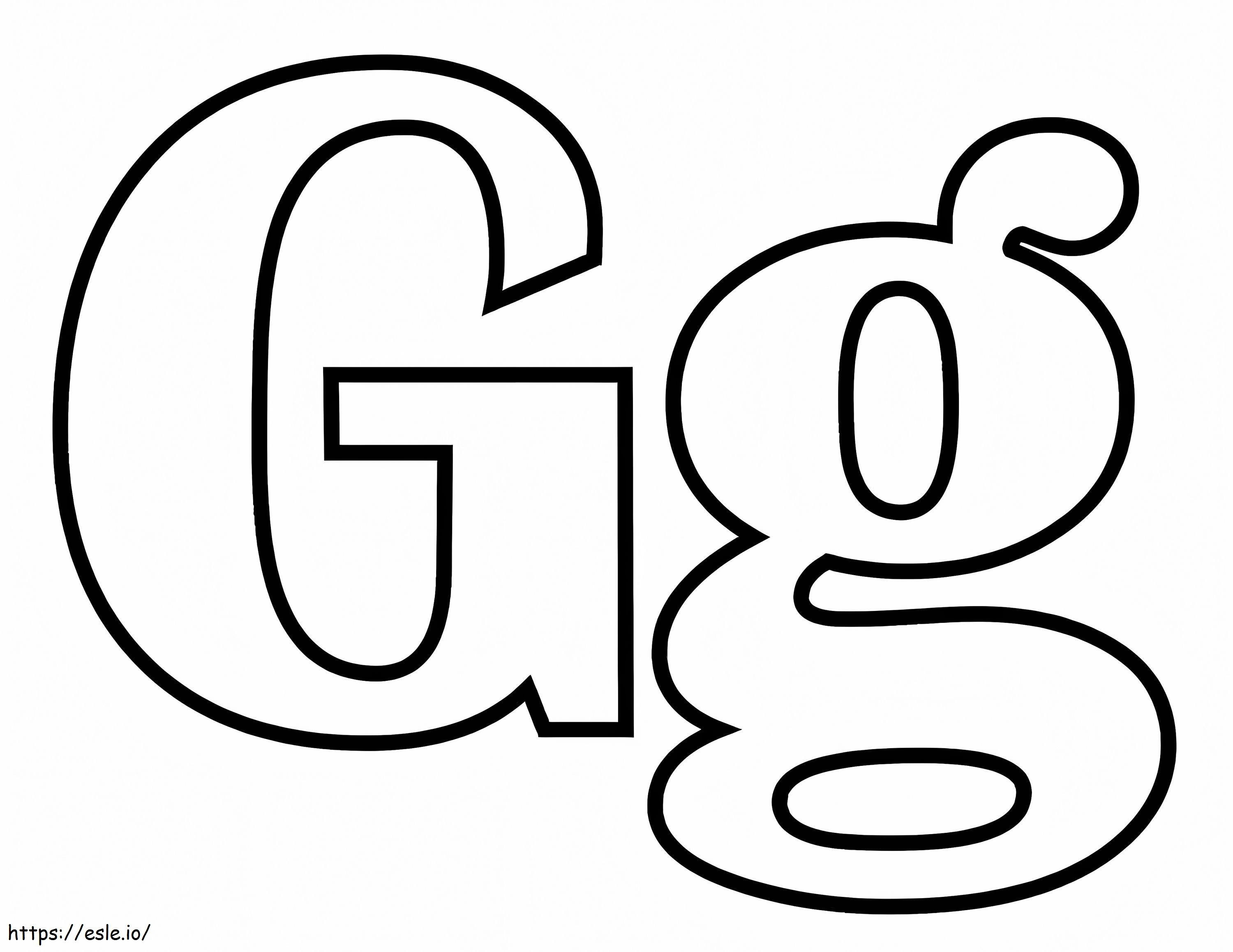 Litera G G de colorat