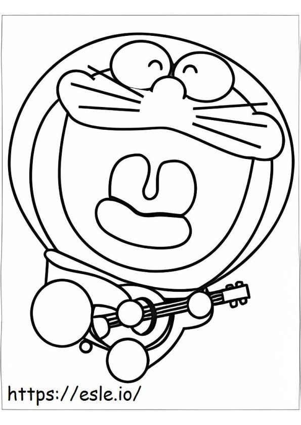 Doraemon Gitar Çalıyor boyama