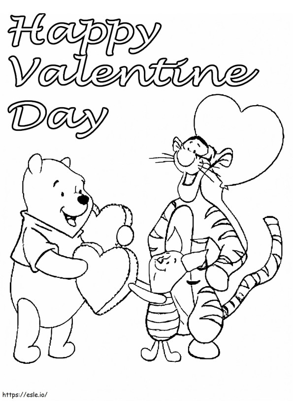 Coloriage Saint-Valentin Disney gratuite à imprimer dessin