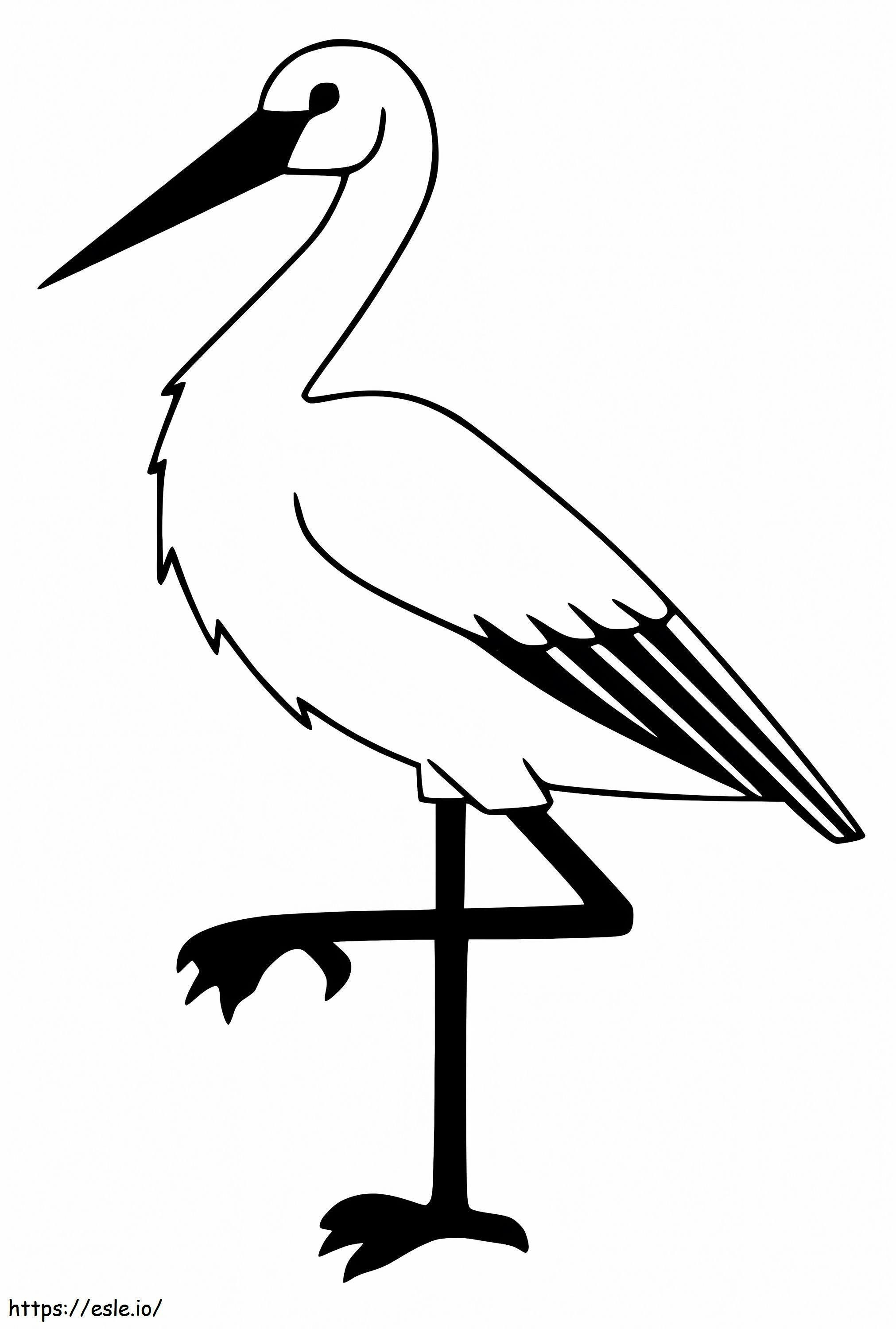Simple Stork coloring page