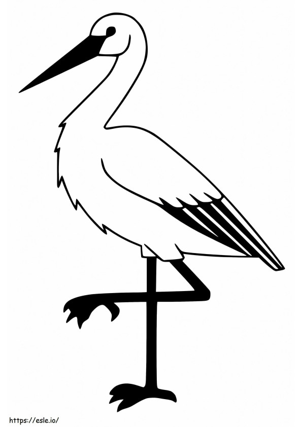 Simple Stork coloring page