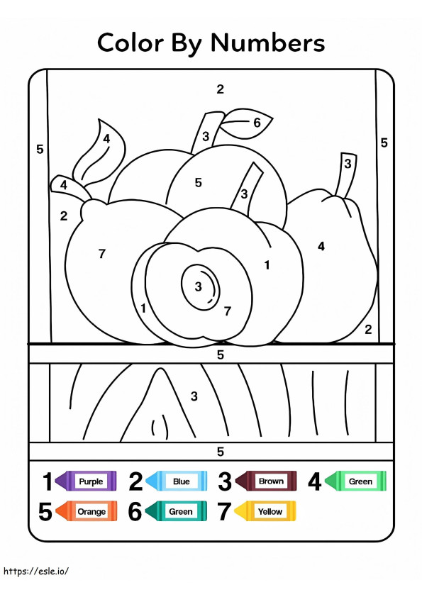 Free Fruits Color By Number coloring page