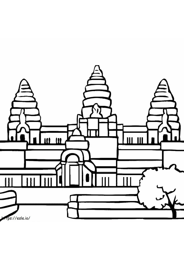 Angkor Wat coloring page