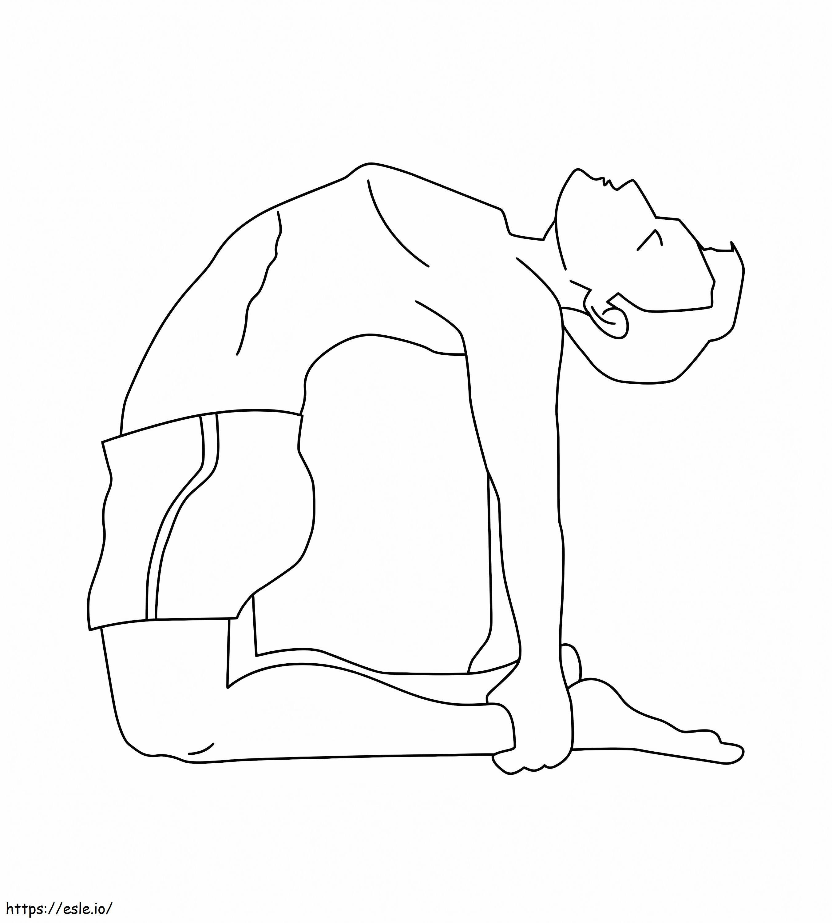 Yoga postura del camello para colorear
