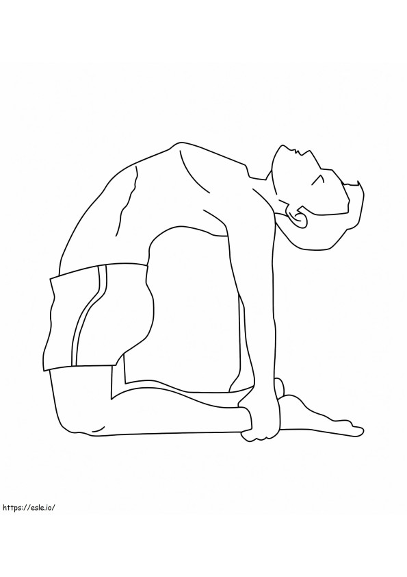 Coloriage Yoga pose de chameau à imprimer dessin