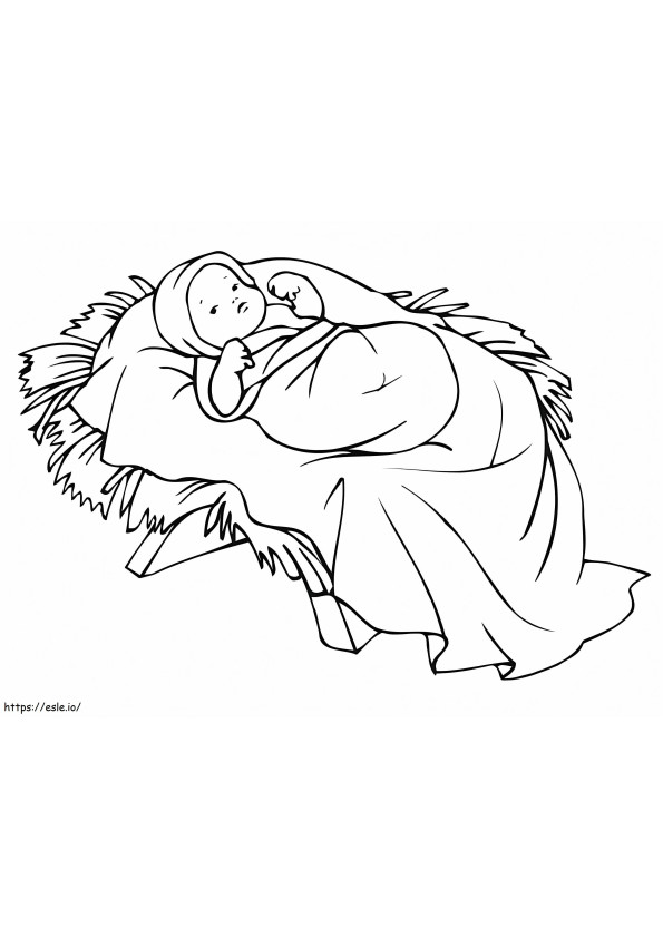 Baby Jesus In Manger coloring page