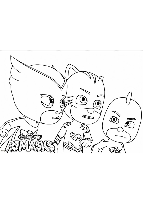 Serious PJ Masks coloring page