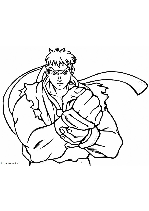 Cool Ryu kleurplaat