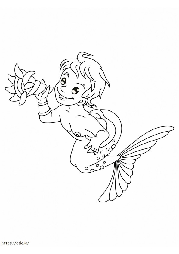 Meerjungfrau mit kurzen Haaren ausmalbilder