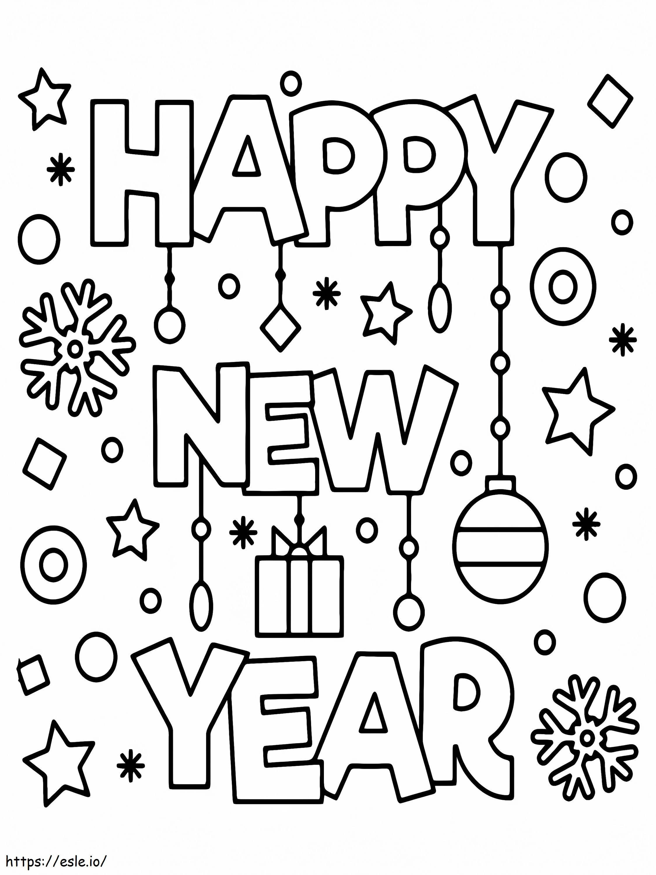 Happy New Year Coloring 2 coloring page