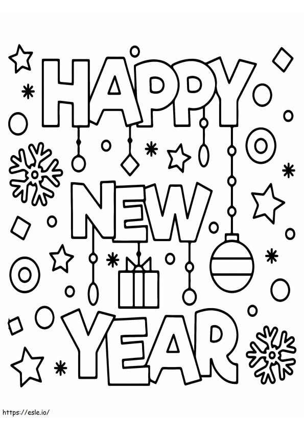 Happy New Year Coloring 2 coloring page