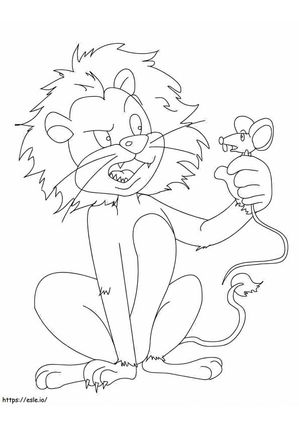 Pagina pentru copii Leul Si Soricelul Povestea Leului Si Soricelul 2 Pagini Mouse Leul de colorat si 1 1 1 792X1024 de colorat