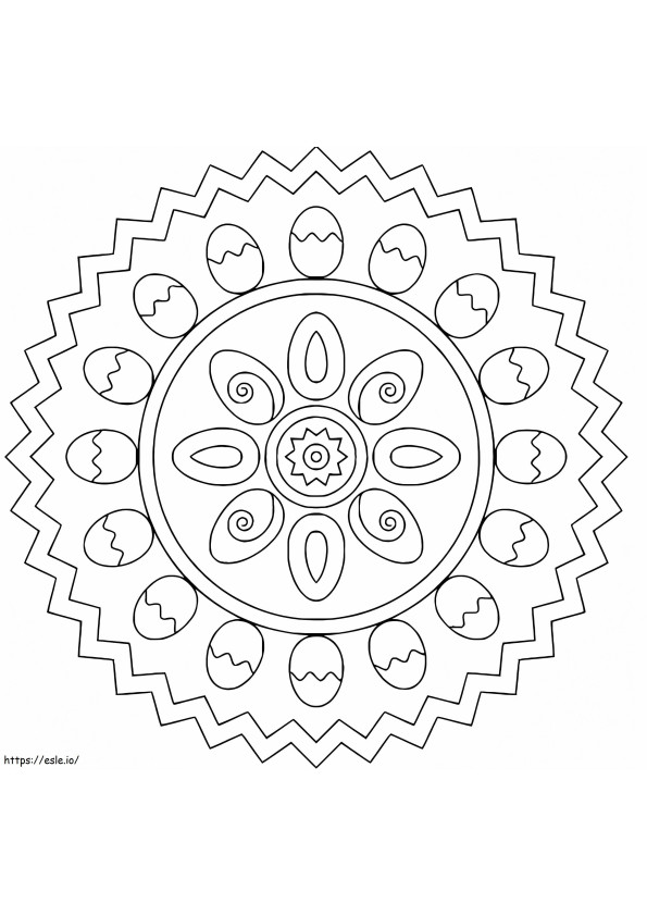 Mandala Pasen 2 kleurplaat