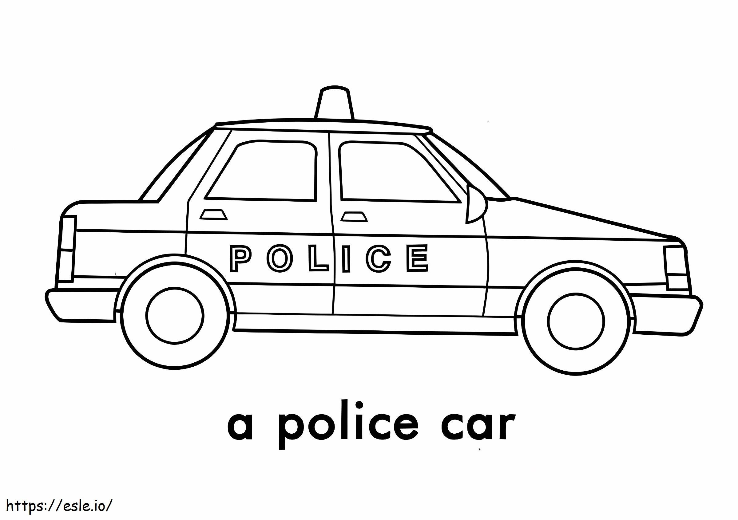 Un coche de policía imprimible para colorear