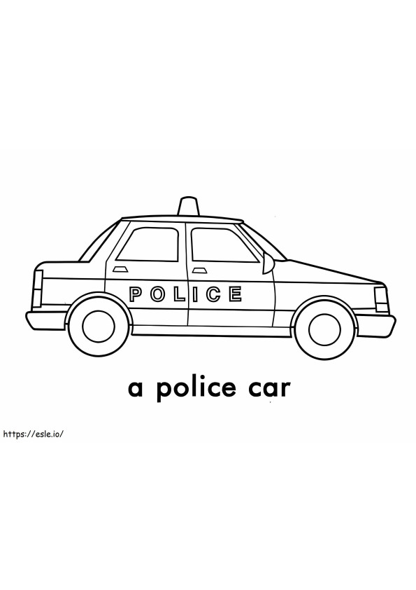 Un coche de policía imprimible para colorear