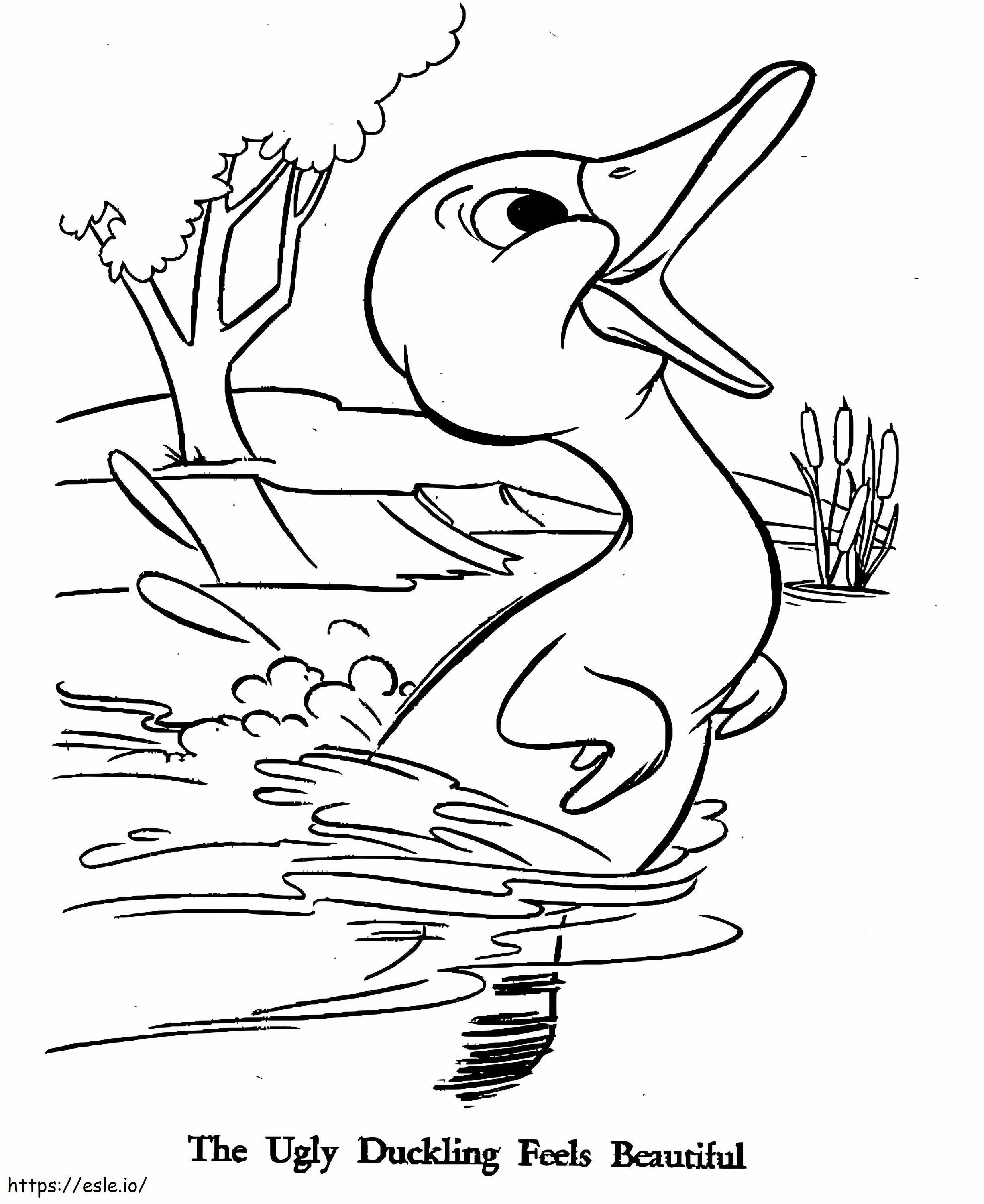 Coloriage Le vilain petit canard se sent beau à imprimer dessin