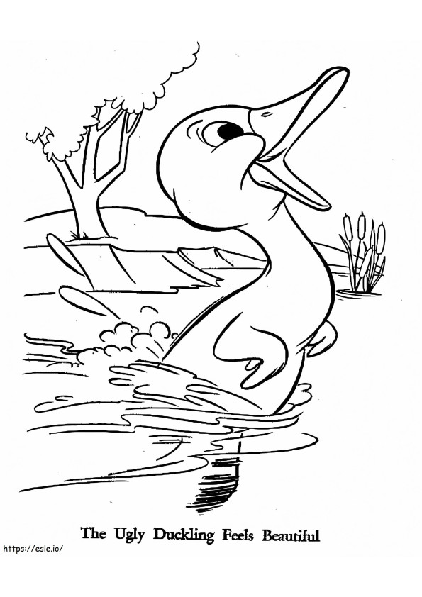 Coloriage Le vilain petit canard se sent beau à imprimer dessin