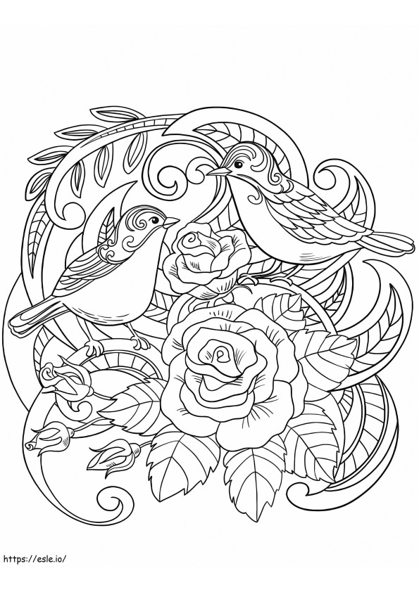 House Sparrows coloring page