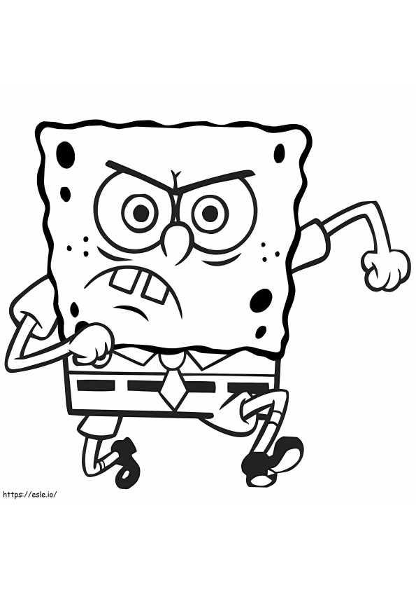 Spongebob yang marah 1 Gambar Mewarnai
