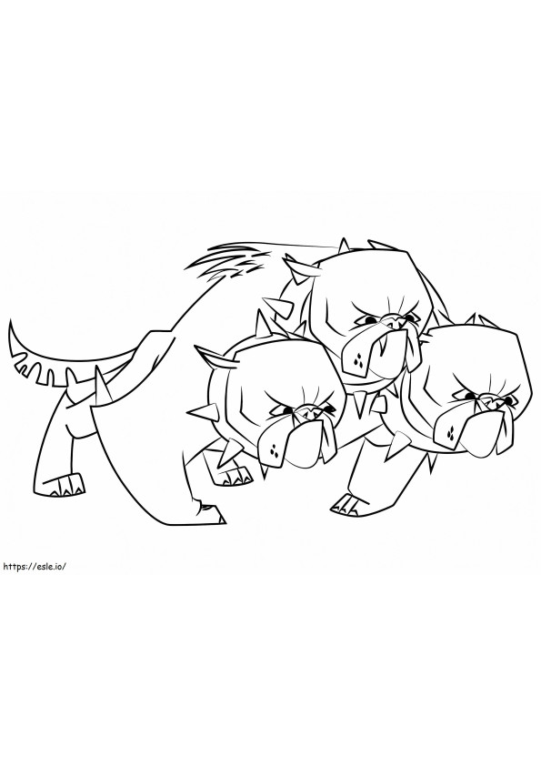 Cerberus In Cartoon coloring page