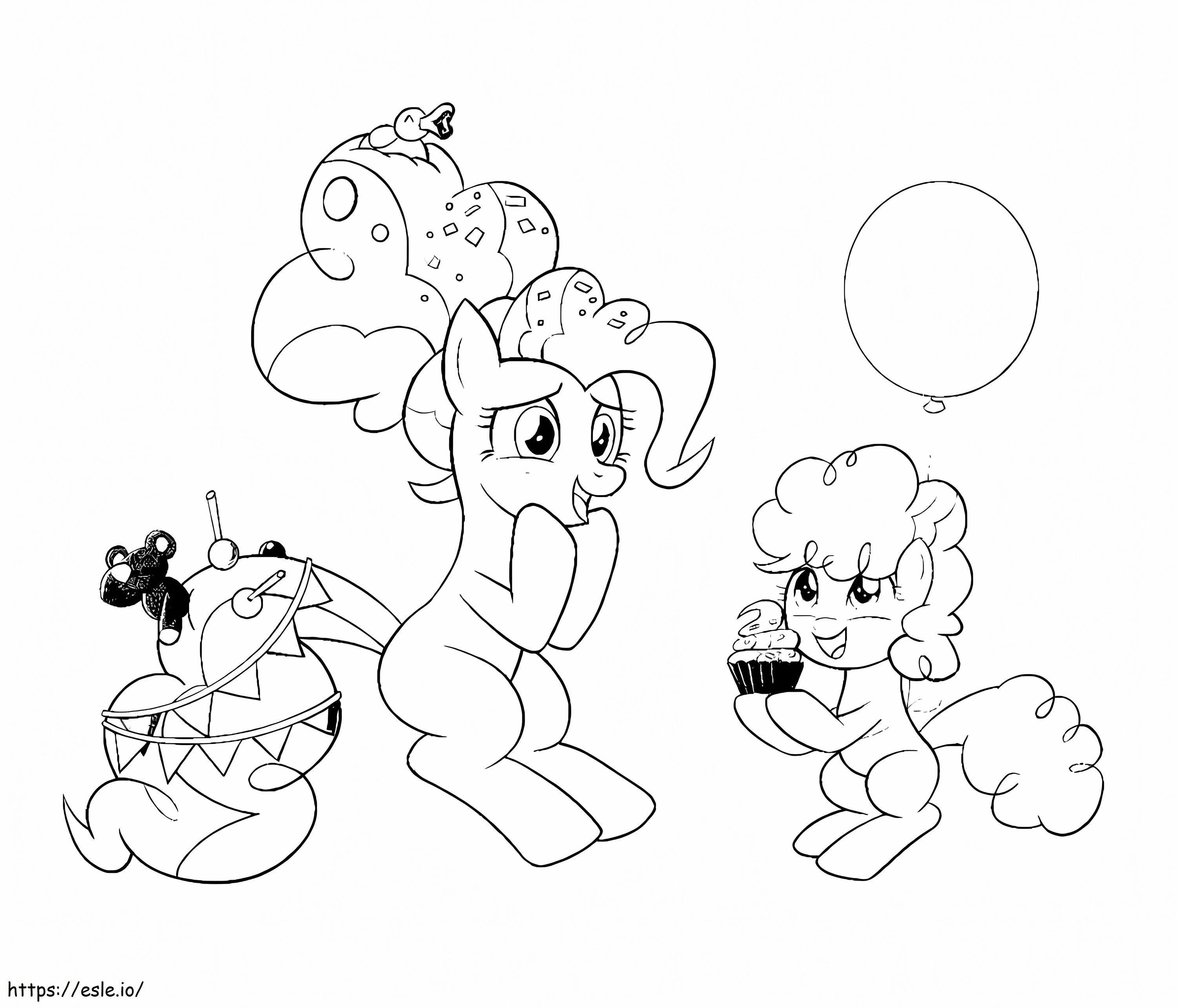 Aniversário da Pinkie Pie para colorir