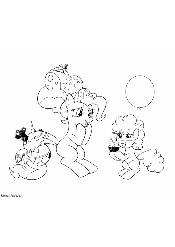 Coloriage Anniversaire de Pinkie Pie à imprimer dessin