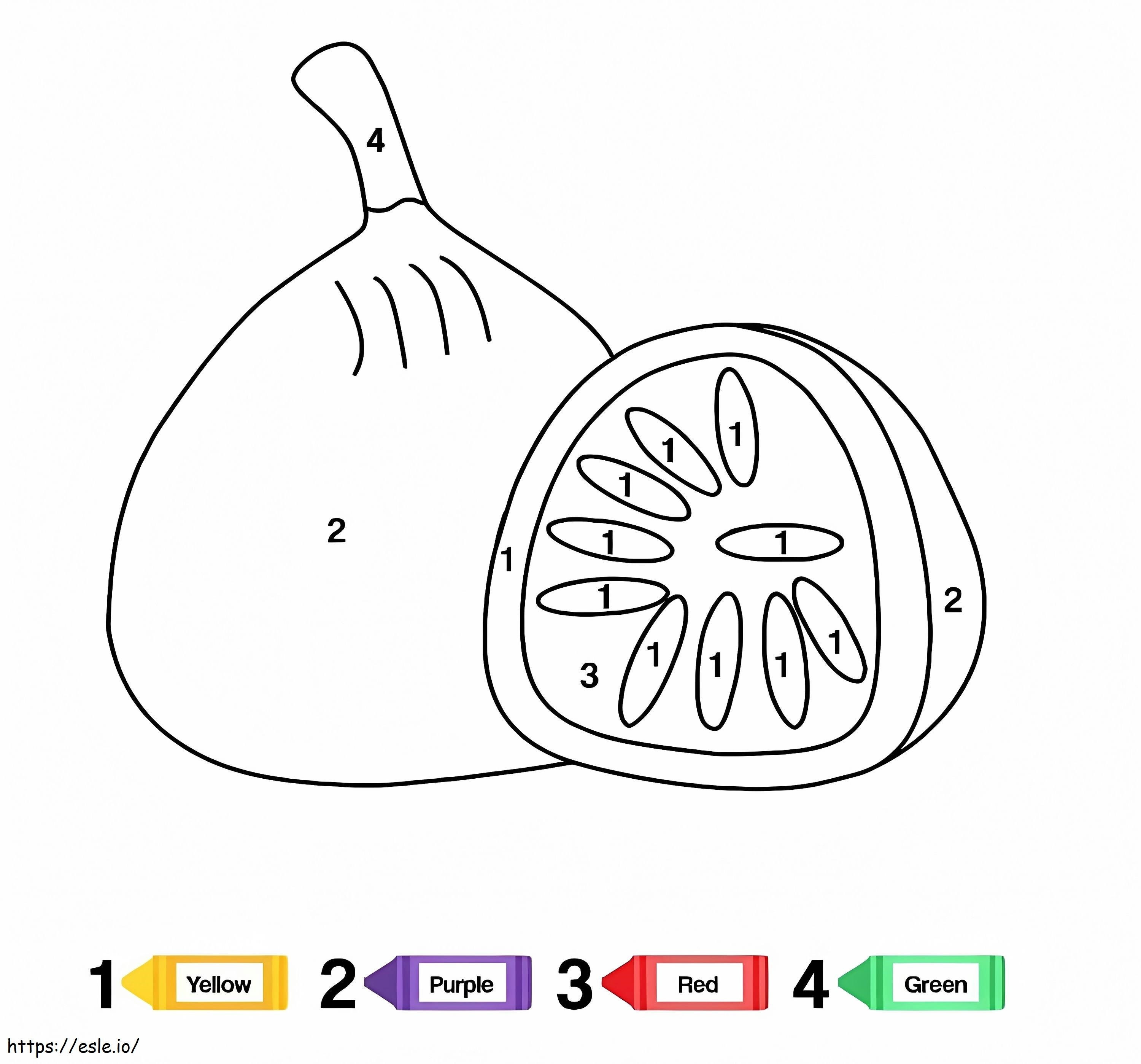 Colorear por números la fruta del higo para colorear