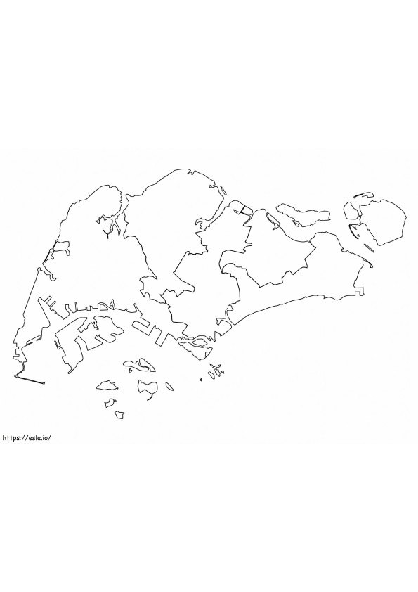 Mapa Singapuru kolorowanka