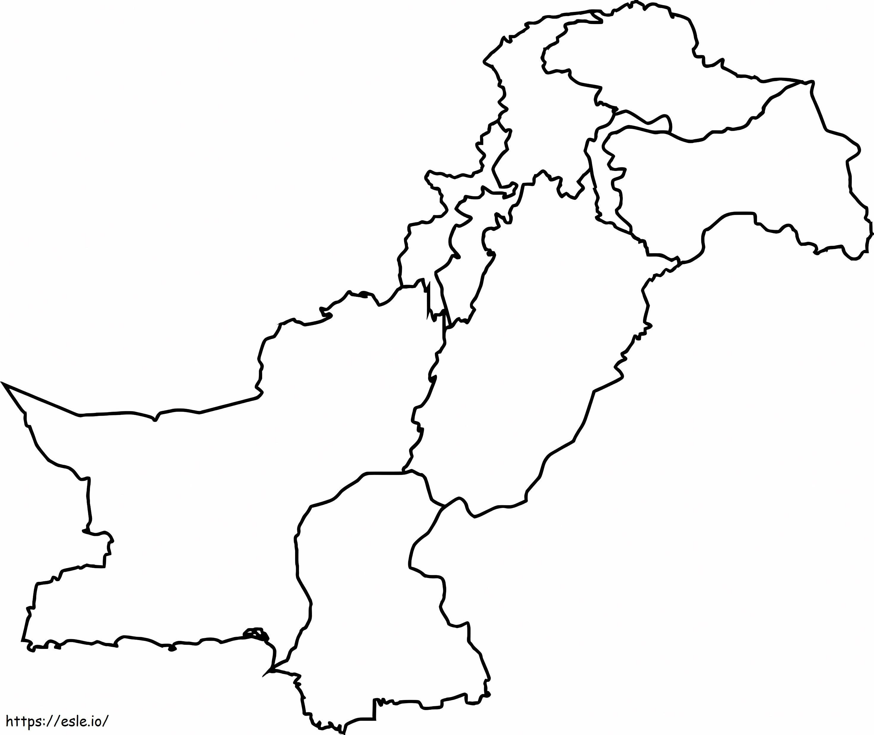 パキスタンの地図 ぬりえ - 塗り絵