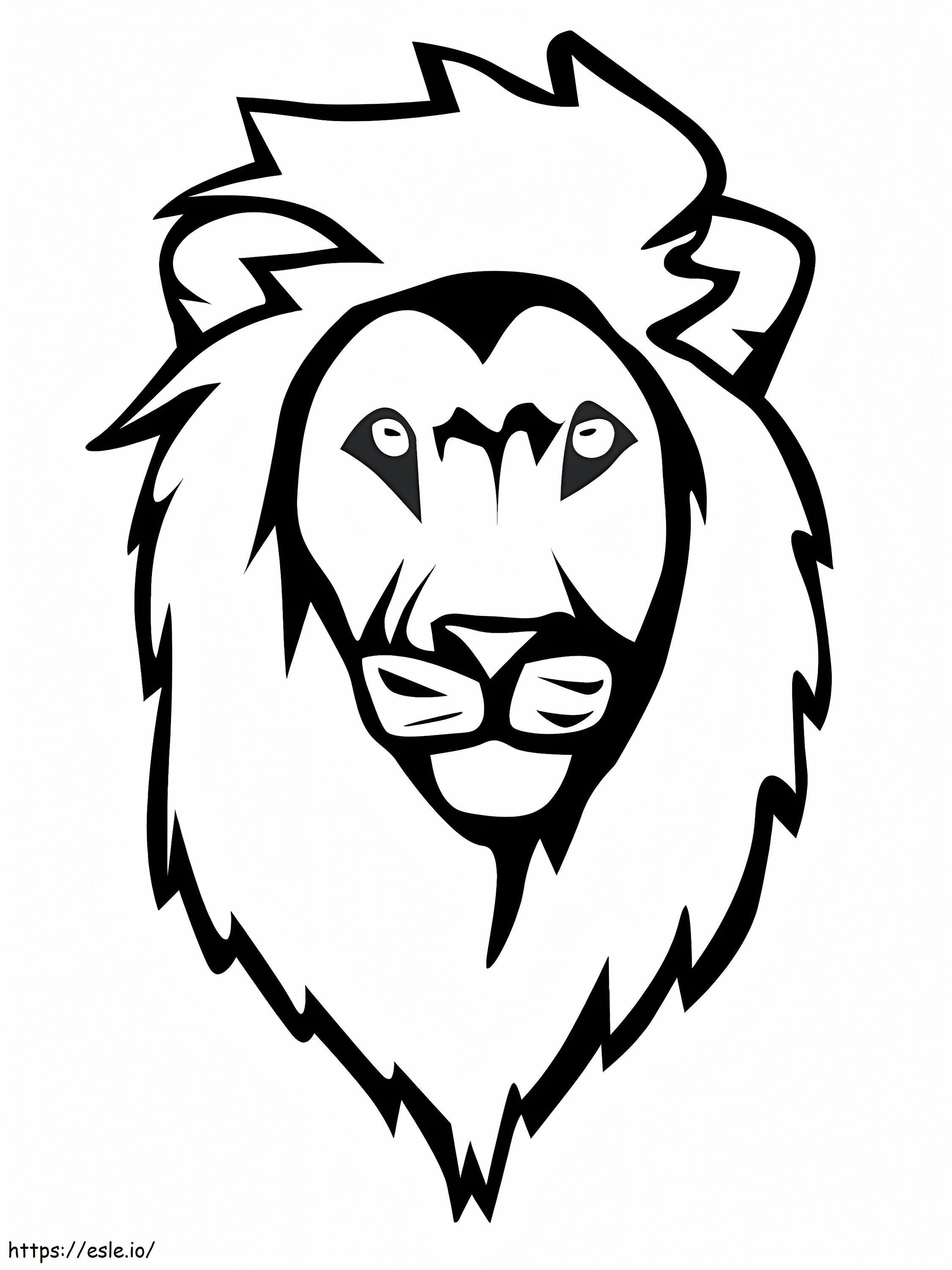 印刷可能なライオンの顔 ぬりえ - 塗り絵
