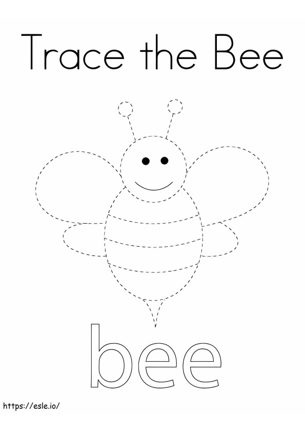 Trace The Bee coloring page