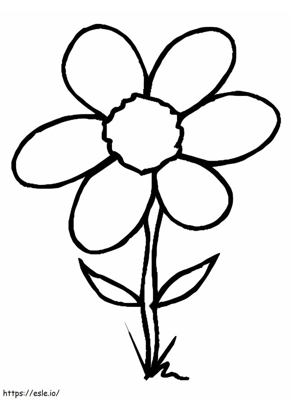 Eenvoudige bloem afdrukbaar kleurplaat