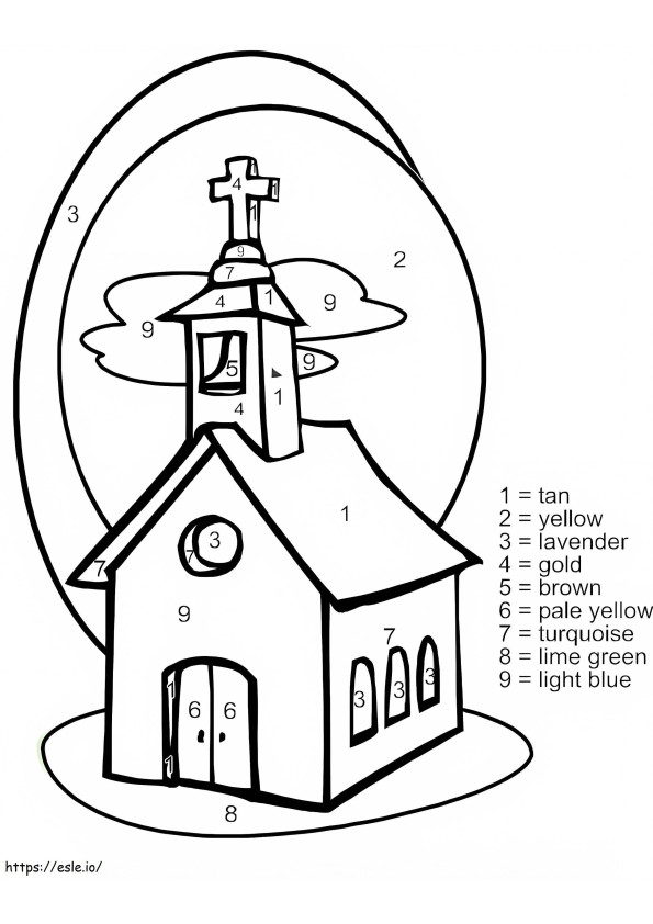 Kirchenfarbe nach Zahlen ausmalbilder