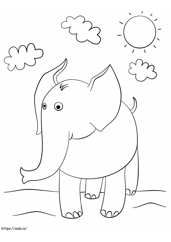 Coloriage Éléphant 2 à imprimer dessin