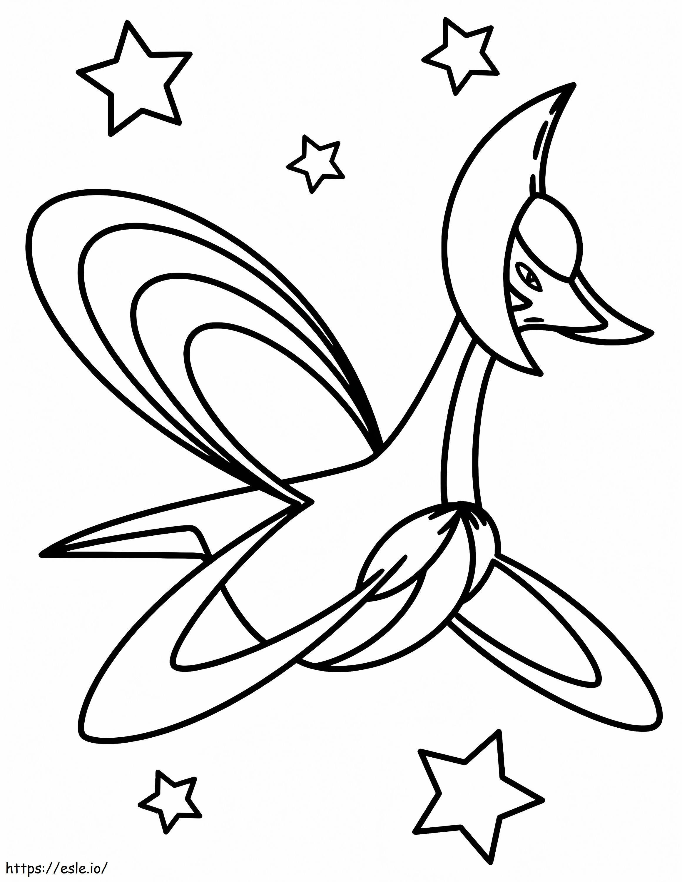 Cresselia With Stars coloring page