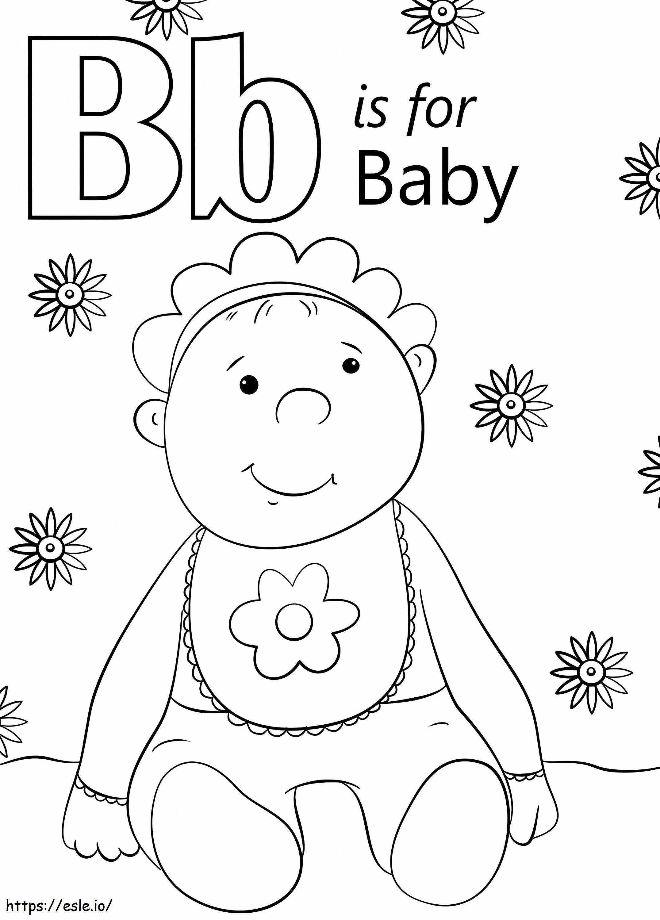 Letra B do bebê para colorir