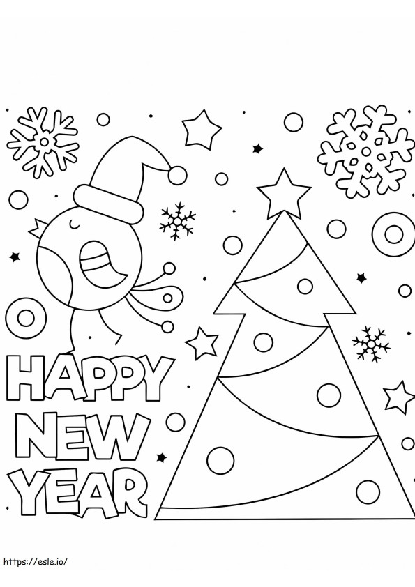 Boldog új évet Design színező oldal kifestő