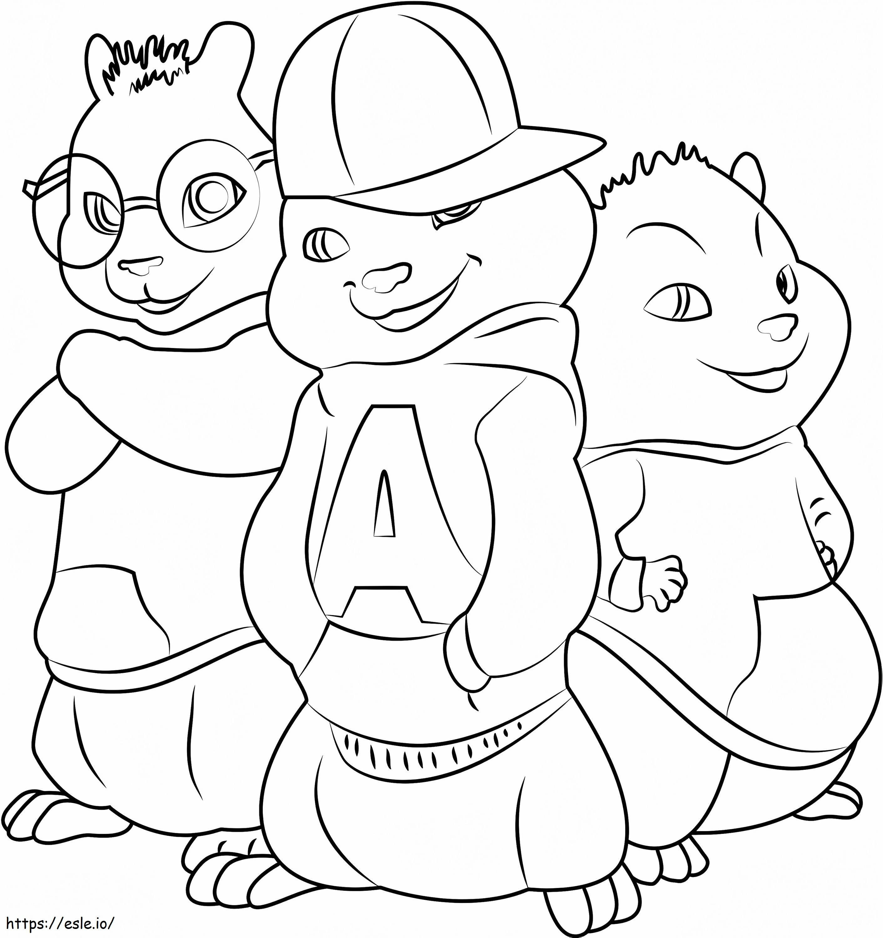 1532489055 Cool The Chipmunks A4 coloring page