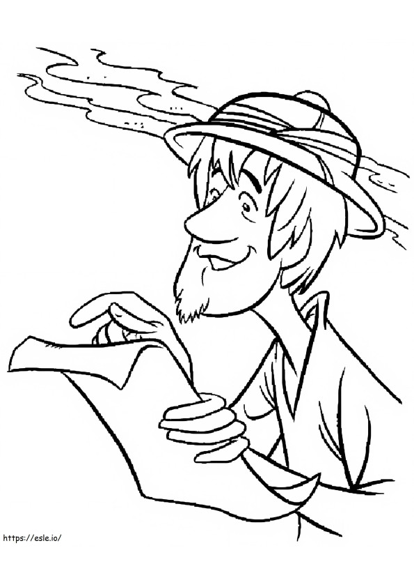 Shaggy Reading Paper coloring page