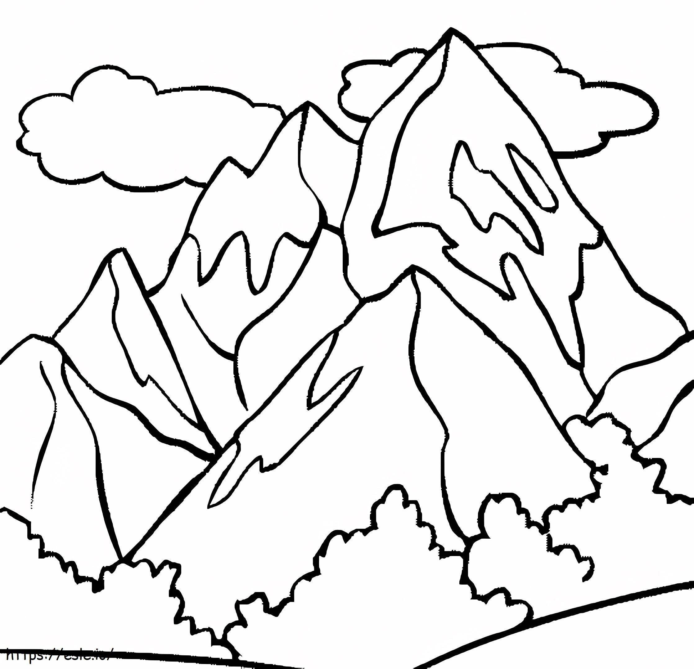 Vuorenhuippu värityskuva