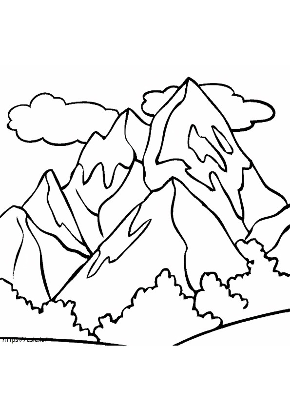 Bergtop kleurplaat