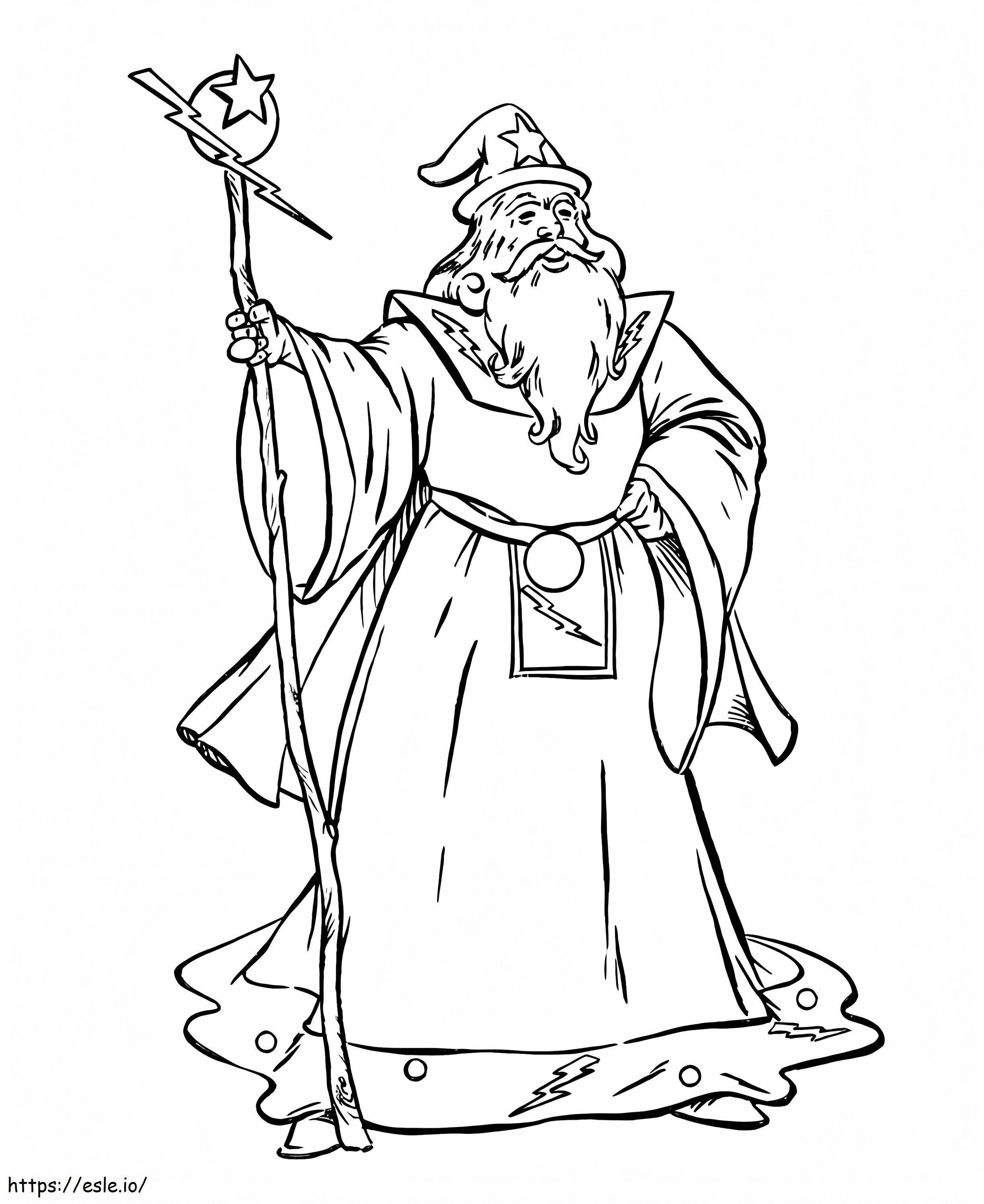 Old Wizard Smiling coloring page
