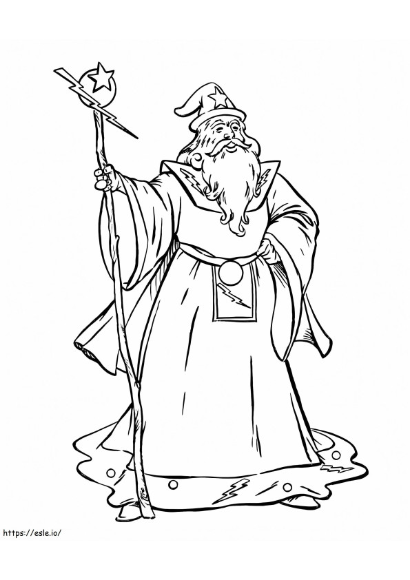 Old Wizard Smiling coloring page